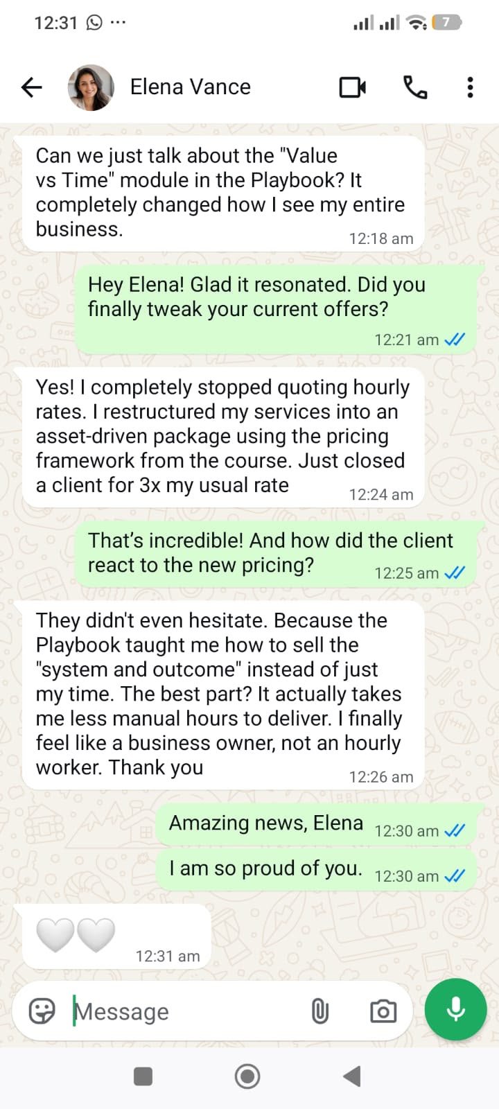Chat message from Elena Vance